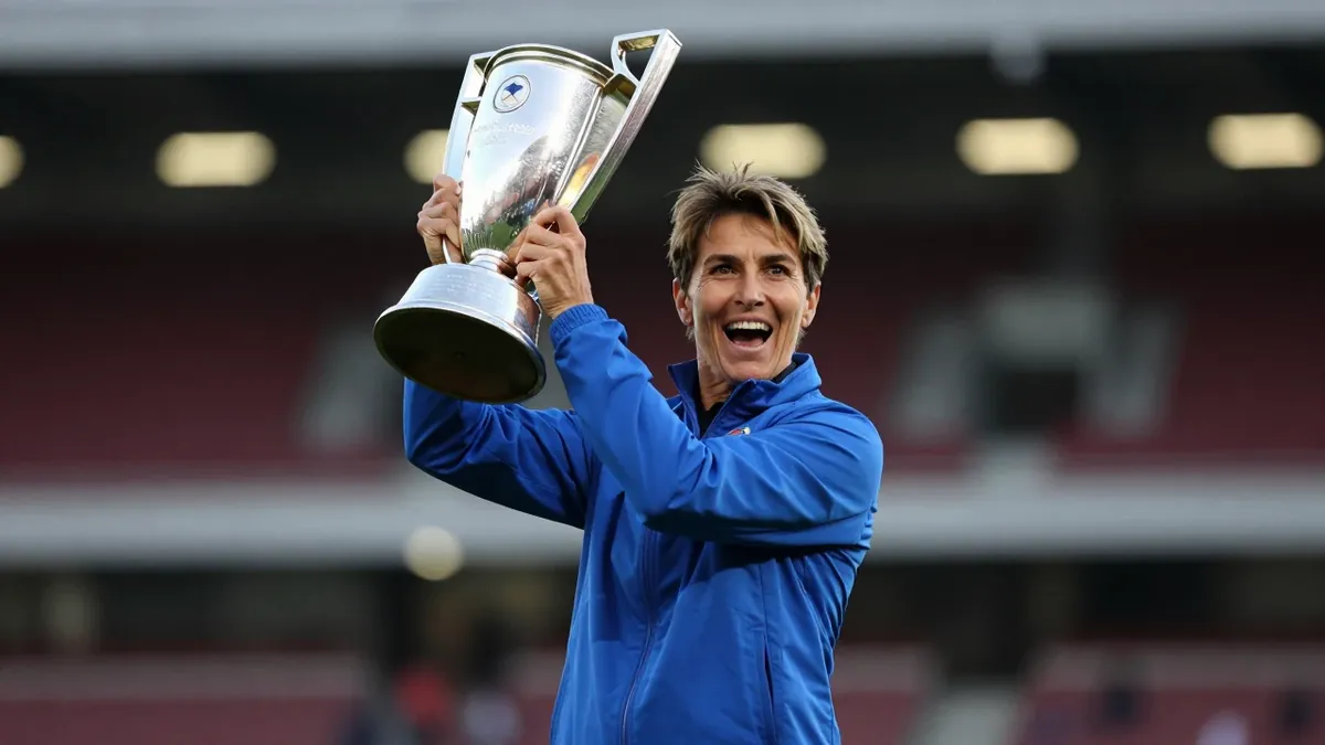 Chelsea Women won the Women's Super League title against Liverpool at Stamford Bridge, with manager Sonia Bompastor...